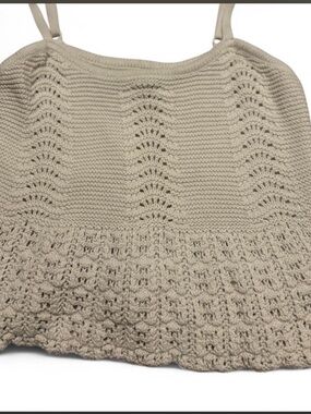Aeropostale Beige Crochet Tank Top